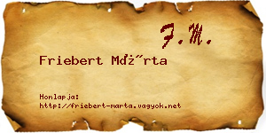 Friebert Márta névjegykártya