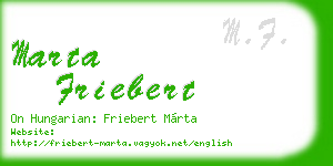 marta friebert business card